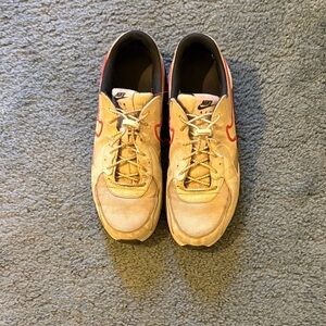 Nike Men's Beige and Red Sneakers